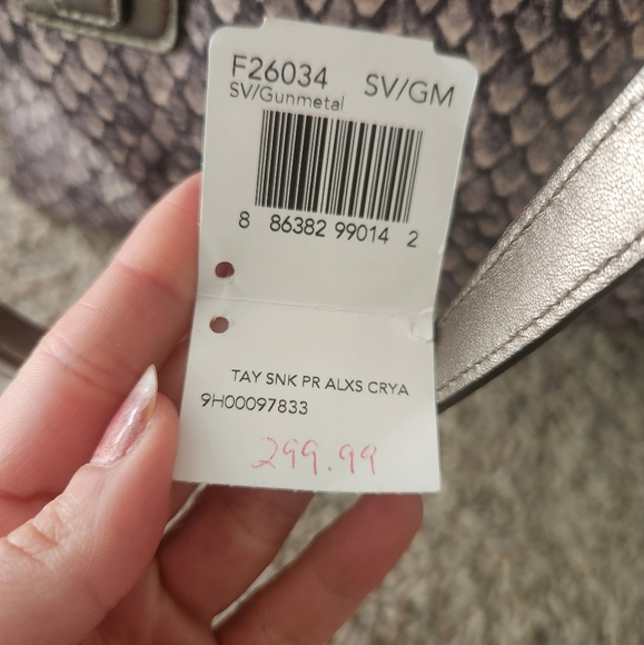 Gunmetal Snake Skin Coach Taylor Bag - Picture 6 of 8